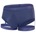 thumbnail image 2 of HXWCHs Men's Plus Size Soft Underwear Thin Ice Silk Summer Low Waist Men's Underwear Briefs Comfortable Design for Night Club Wear Blue XL, 2 of 3