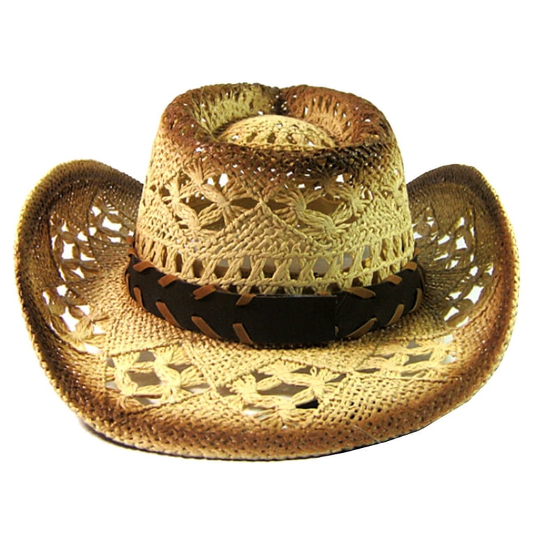 Straw Cowboy Hat Men Cowgirl Hats Women Sun Hat Sombreros  display picture 3