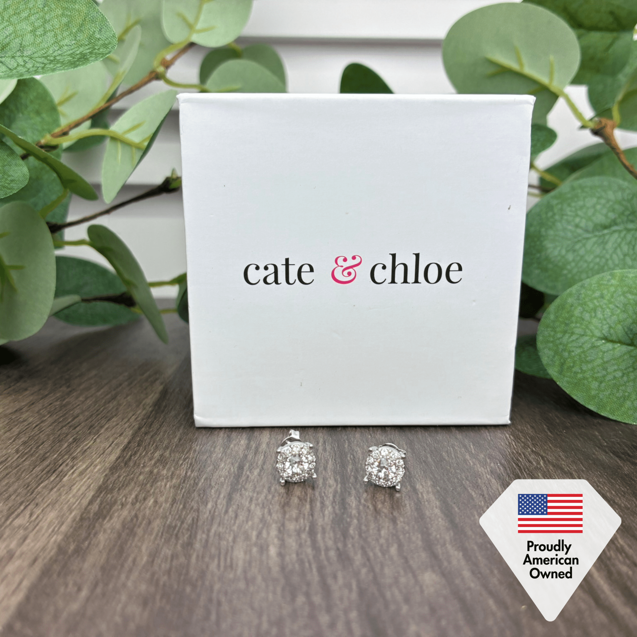 Cate & Chloe Raylee 18k White Gold Plated Jewelry Set with Swarovski Crystals Gift for Women