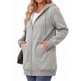 thumbnail image 4 of MOSHU Women Zip Up Hoodies Long Sleeve Cotton Fleece Sweatshirts for Women Casual Hooded Jackets Fall Tops with Pockets, 4 of 10