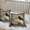 thumbnail image 4 of Outdoor Waterproof Pillow Covers Halloween Skeleton Black Crow Gothics Decorative Throw Pillow Protectors,Dead Trees Black Plaid Pillowcase Cushion Cases for Patio Sofa Garden Couch,16x16in,Pack of 2, 4 of 9