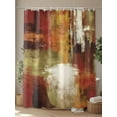 thumbnail image 4 of Fsddascl Burnt Orange Shower Curtain Set - 72" x 78" Washable Bathtub Curtain with 12 Hooks, Fall Modern Oil Painting Abstract Art Green Brown Waterproof Fabric Stall Shower Curtains for Bathroom, 4 of 6