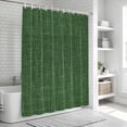 thumbnail image 6 of Dark Green Burlap Texture Shower Curtain, Waterproof Shower Curtains for Bathroom, Farmhouse Vintage Green Washable Fabric Bathtub Curtain Set Bath Decor with 12 Hooks 48"x72", 6 of 8