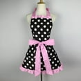 thumbnail image 2 of Cute Apron Retro Polka Dot Aprons Ruffle Side Vintage Cooking Aprons with Pockets Adjustable Kitchen Aprons for Women Girls Waitress Chef Mother's Day Gift, 2 of 8