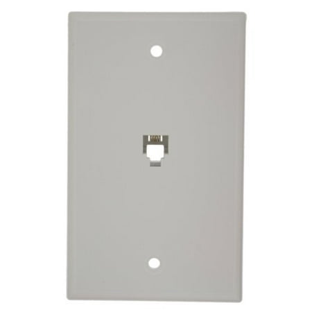 Leviton Telephone - Leviton White Phone Jack Wallplate 6P4C Type 625B4 40949-W