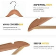 thumbnail image 4 of Quality Wooden Hangers - Slightly Curved Hanger 80 Pack Sets - Solid Wood Coat Hangers with Stylish Chrome Hooks - Heavy-Duty Clothes, Jacket, Shirt, Pants, Suit Hangers (Natural, 80), 4 of 5