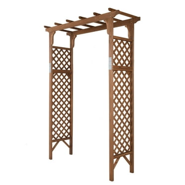 Costway Premium Outdoor Wooden Cedar Arbor Arch Pergola Trellis Wood ...