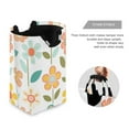 thumbnail image 3 of Yayeee Freestanding Laundry Hamper with Handle Collapsible Large Storage Basket for Clothes, Orange Retro Flower, 3 of 7