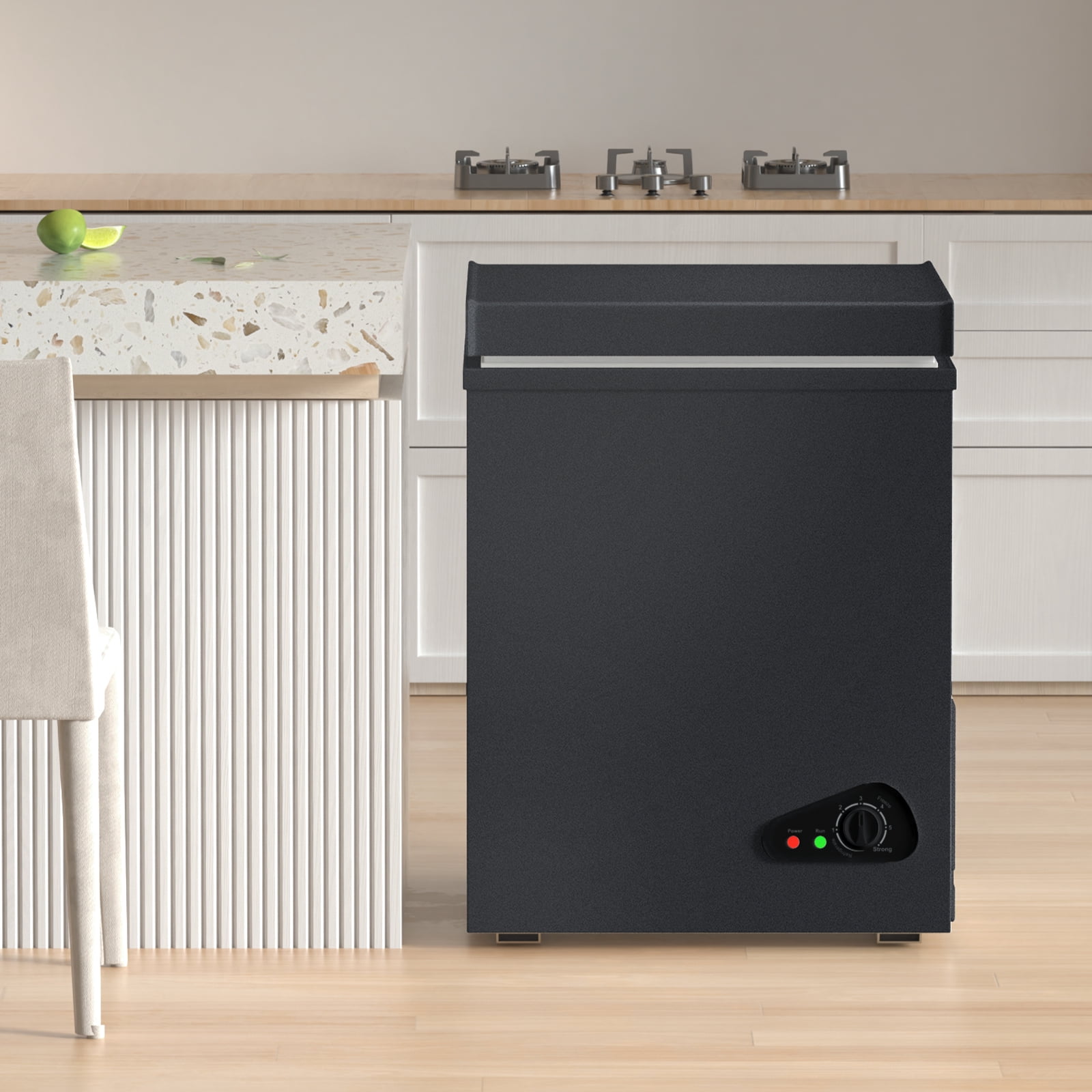 DISHUP 7.0 Cu.Ft Chest Freezer, Small Deep Freezer with Removable Basket, Adjustable Temperature, for Home/Office/Garage/Bar