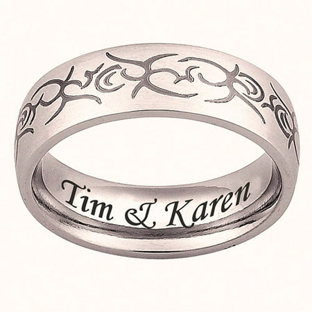 Personalized Stainless Steel Engraved Tribal Band