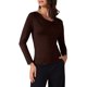 thumbnail image 4 of INSPIRAR CHIC Camiseta de Manga Larga Ajustada con Cuello de Cowl para Mujeres Talla XL Color Marrón Café, 4 of 6
