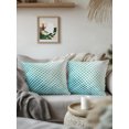 thumbnail image 3 of Outdoor Pillows Waterproof, Teal Blue Polka Dots Bedding Throw Pillows with Insert for Couch Sofa Bed, Modern Abstract Art Ombre 18x18 Inch Pillowcases Decorative Camping Patio Pillow Set of 2, 3 of 8