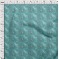 thumbnail image 4 of oneOone Cotton Cambric Turquoise Green Fabric Leaves Dress Material Fabric Print Fabric By The Yard 56 Inch Wide, 4 of 5