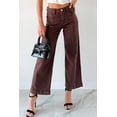 thumbnail image 5 of Women's Red Sandalwood Wide Leg Cropped Jeans – Casual Daily High Waist Denim, 16, 5 of 10