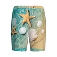 thumbnail image 4 of Rocae Starfish And Seashell for Men's Soft Sleep Pajama Shorts, Waistband and Pockets, 4 of 9