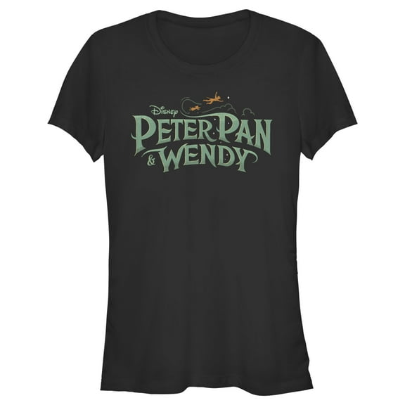 Junior's Peter Pan & Wendy Movie Logo Graphic Tee Black Medium