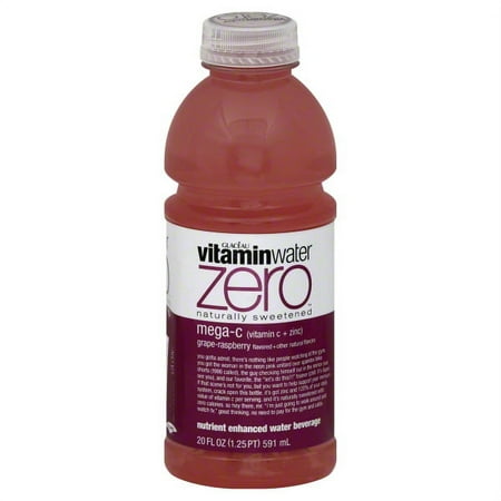 Vitamin Water Zero Mega-C Grape Raspberry Water Beverage, 20 Fl. Oz.