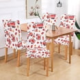 thumbnail image 2 of Yayeee 2 Pack Dining Chair Covers Stretch Parson Chairs Slipcovers Seat Protector, White Cartoon Fire Truck Pattern, 2 of 6
