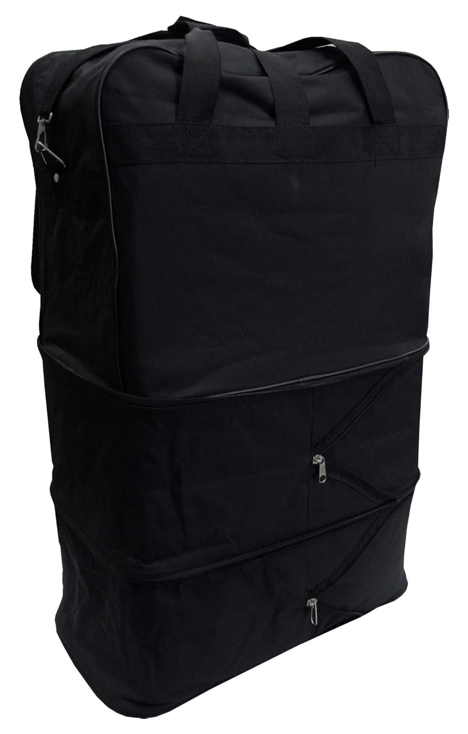 36" Black Rolling Wheeled Expandable Duffle Bag Spinner Suitcase Luggage - 5 Wheels