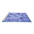 thumbnail image 2 of Ahgly Company Machine Washable Indoor Rectangle Patchwork Blue Transitional Area Rugs, 3' x 5', 2 of 4