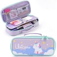 thumbnail image 1 of Cute Pencil Case Unicorn Pencil Pouch Medium Capacity Portable Multifunction Pen Bag with Compartments for Girls Kids Teen, 1 of 4