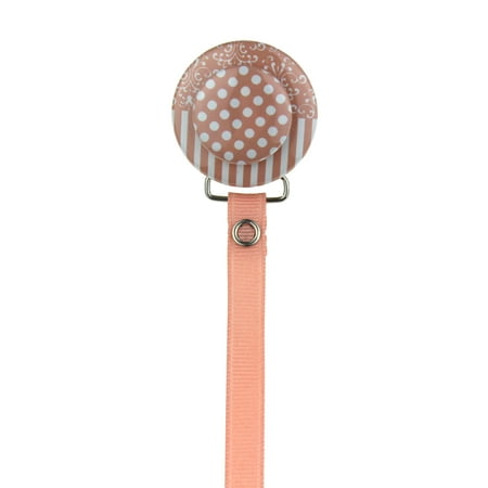 Layette Damask Stripes & Polka Dot 3D Pacifier Clip