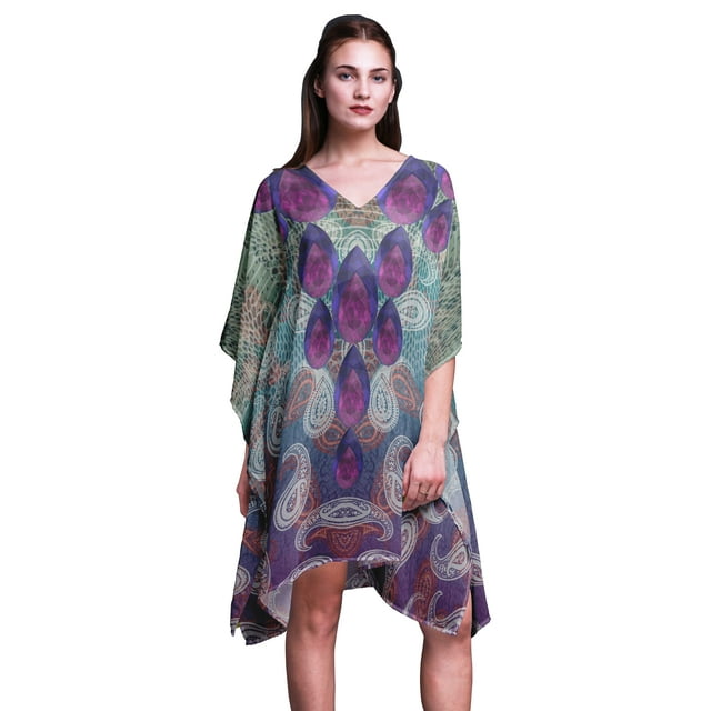 Phagun Kaftan pour Dames Robe Midi de Vacances Tenue de Détente Couverture de Plage-S-L