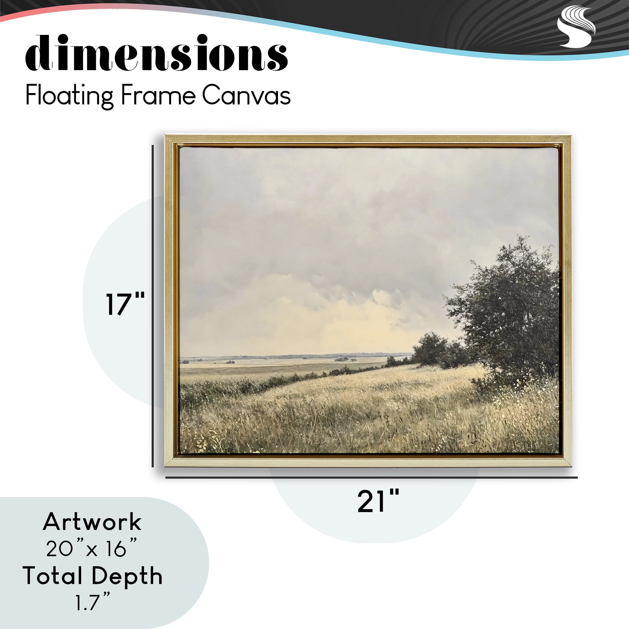 Stupell Industries Rustic Countryside Hill Landscape Gold Framed Floater Canvas Wall Art, design by Franklyn Gregory