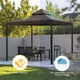 thumbnail image 6 of Yescom 10x10Ft UV30+ Gazebo Replacement Top for 2 Tier Outdoor Canopy Cover Patio Backyard Party Deck Coffee Liqueur, 6 of 9