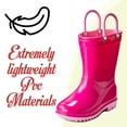 thumbnail image 5 of Puddle Play Toddler and Kids Boys and Girls Waterproof Rain Boots with Easy-On Handles - Fuchsia with Light Pink Trimming - Size 13 Little Kid, 5 of 6