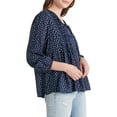 thumbnail image 3 of Lucky Brand Women's Printed Pleated Top Blue Size Large, 3 of 3