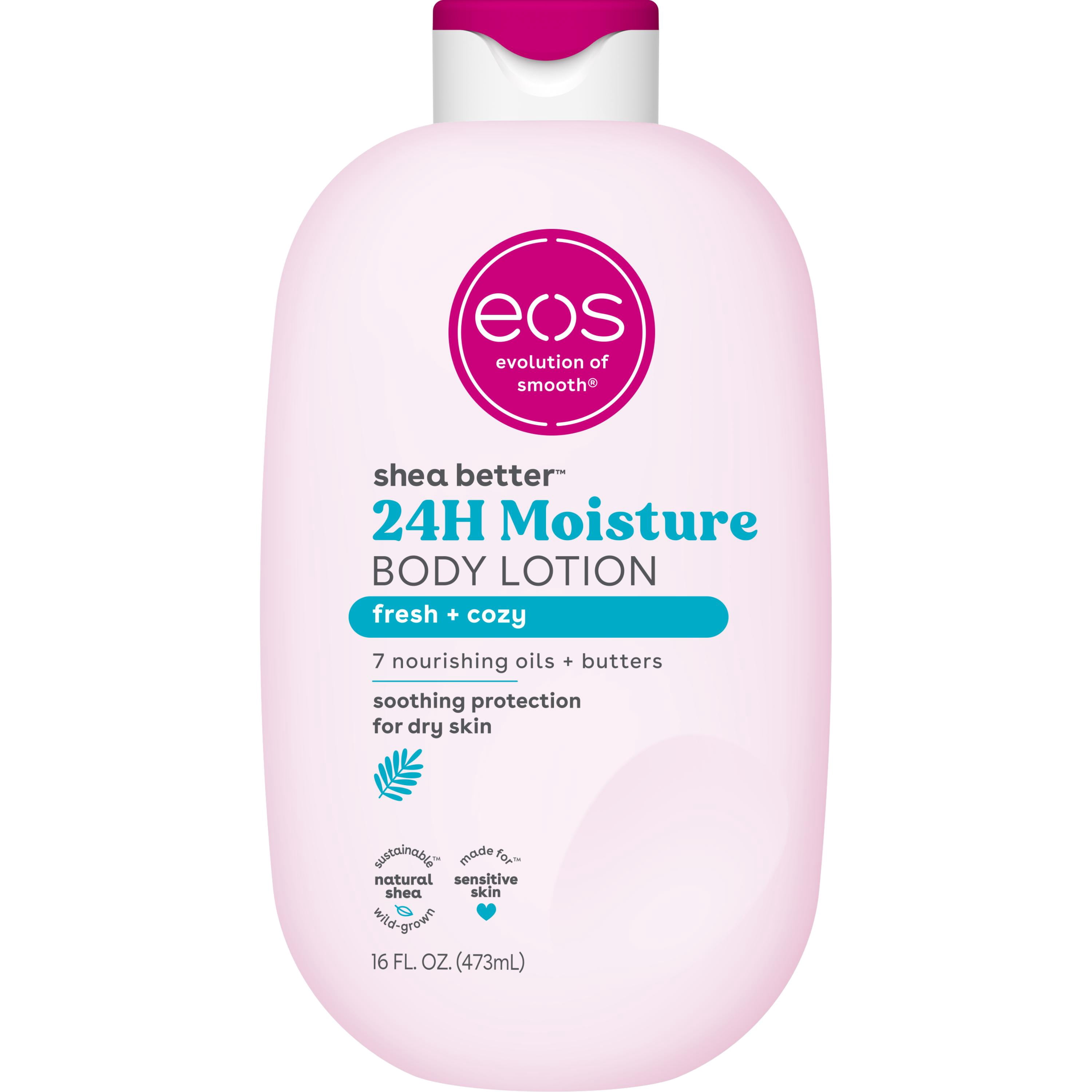 (2 pack) eos Shea Better Body Lotion- Fresh & Cozy, 24H Moisture for Dry Skin, 16 fl oz