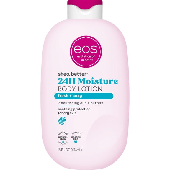 eos Shea Better Body Lotion- Fresh & Cozy, 24H Moisture for Dry Skin, 16 fl oz