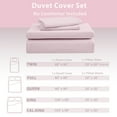 thumbnail image 4 of PURE ERA Duvet Cover Set Jersey Knit Cotton 100%,Ultra Soft 3Piece Bedding Set(Queen, Solid Sakura Pink), 4 of 7