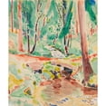 thumbnail image 2 of Oskar Moll 15x17 Black Ornate Wood Framed Double Matted Museum Art Print Titled - Waldbach II (1920), 2 of 5