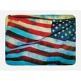 thumbnail image 1 of American Flag Bath Mat, American Flag in the Wind on Flagpole Memorial Patriotism History Image Print, Non-Slip Plush Mat Bathroom Kitchen Laundry Room Decor, 29.5 X 17.5 Inches, Blue Red, Ambesonne, 1 of 2