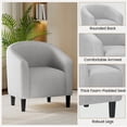 thumbnail image 5 of Yaheetech Corduroy Fabric Accent Barrel Chairs for Living Room, Light Gray, 5 of 7