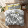 thumbnail image 2 of Yellow Grey Duvet Cover Set Twin Size Herringbone Abstract Soft Lightweight Comforter Covers 4 Piece Bedding Set with 1 Duvet Cover 1 Bed Sheet & 2 Pillow Shams, 2 of 8