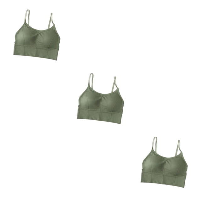 Sonducket Tank Crop Top Bra Lencería sexy Cómoda Ropa interior sin costuras Bralette corto Color sólido Verano Delgado Casual para verde Type1 NO1