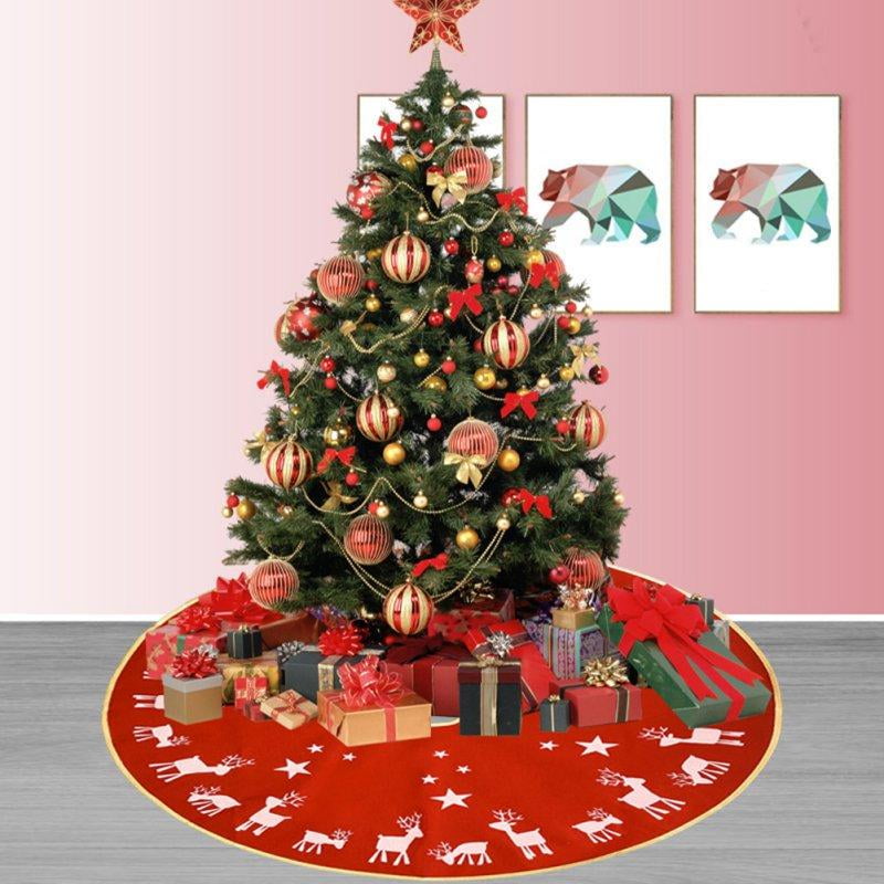 Large Christmas Tree Skirt Felt Apron Stands Base Cover Floor Mat Xmas Decor USA 