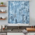 thumbnail image 4 of Blue Abstract Sheer Curtains 45 Inches Long, Vintage Geometric Gradient Oil Painting Simple Light Filering Curtains, Breathable Simi Curtain Privacy Drapes for Kitchen Bathroom Small Window Treatment, 4 of 9