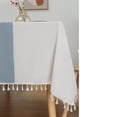 thumbnail image 5 of Tablecloths for Rectangle Tables,Cotton Linen Table Cloth Waterproof Tablecloth Wrinkle Free Farmhouse Dining Table Cover,Soft Fabric Table Cloths with Tassels, 5 of 7