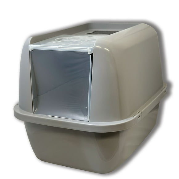 Boîte à litière pour chat fermée Jumbo propre 24 po x 19,5 po x 18,5 po