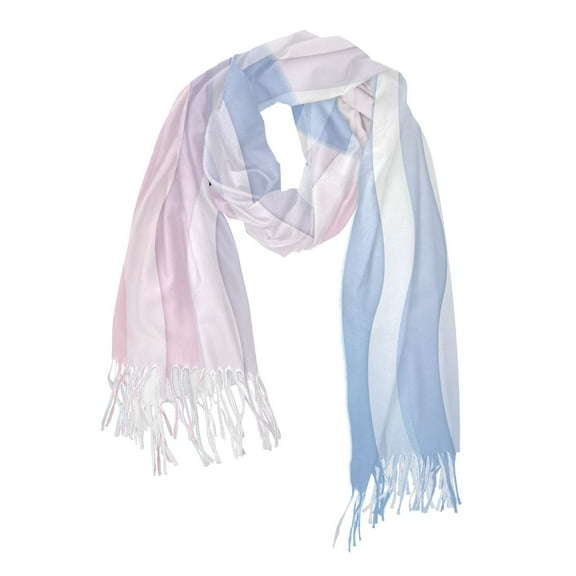 FORMRS Womens Scarf Winter Soft Long Big Warm Shawls Wrap Tassel Scarves, Light Blue Gradient