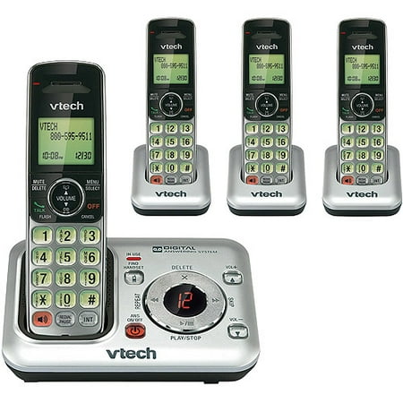 Vtech CS64294 Cordless Phone 6.0 Call Waiting/Caller ID 4-Hndset SR/BK