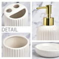 thumbnail image 3 of Bathroom Accessories Set, 4 Pcs White Bathroom Accessory Set, Soap Dispenser, Toothbrush Holder, Tumbler and Soap Bar Dish, 3 of 7