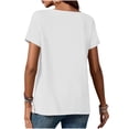 thumbnail image 7 of JGGSPWM Womens T Shirts Casual Crew Neck Short Sleeve T-Shirts Comfortable Linen Tops Trendy Button Down Tops Loose Blouses Yellow S, 7 of 7