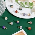 thumbnail image 4 of 12Pcs 6 Colors Quartz Stone Pendants Natural Faceted Stone Charms Electroplated Stones Charms Multi-faceted Stones Dangle Pendants with Gold Loop, 4 of 5