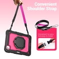 thumbnail image 4 of Case for iPad Pro 11 inch M4 2024/ M5 2025, 360 Rotating Stand Handle Shoulder Strap Heavy Duty Shockproof Cover, Rose PC, 4 of 7