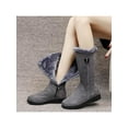 thumbnail image 6 of Frontwalk Womens Winter Boot Side Zip Warm Shoes Mid-Calf Snow Boots Work Anti Skid Ladies Plush Lined Gray 5.5, 6 of 6